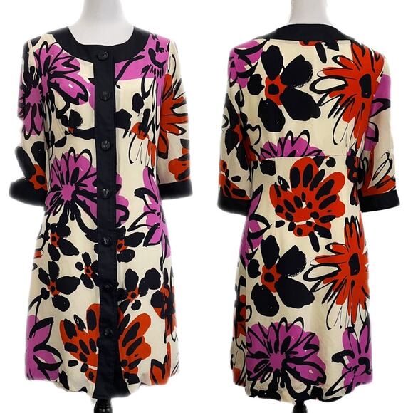 EUC - Democracy Silk Floral Print Dress - Picture 1 of 8